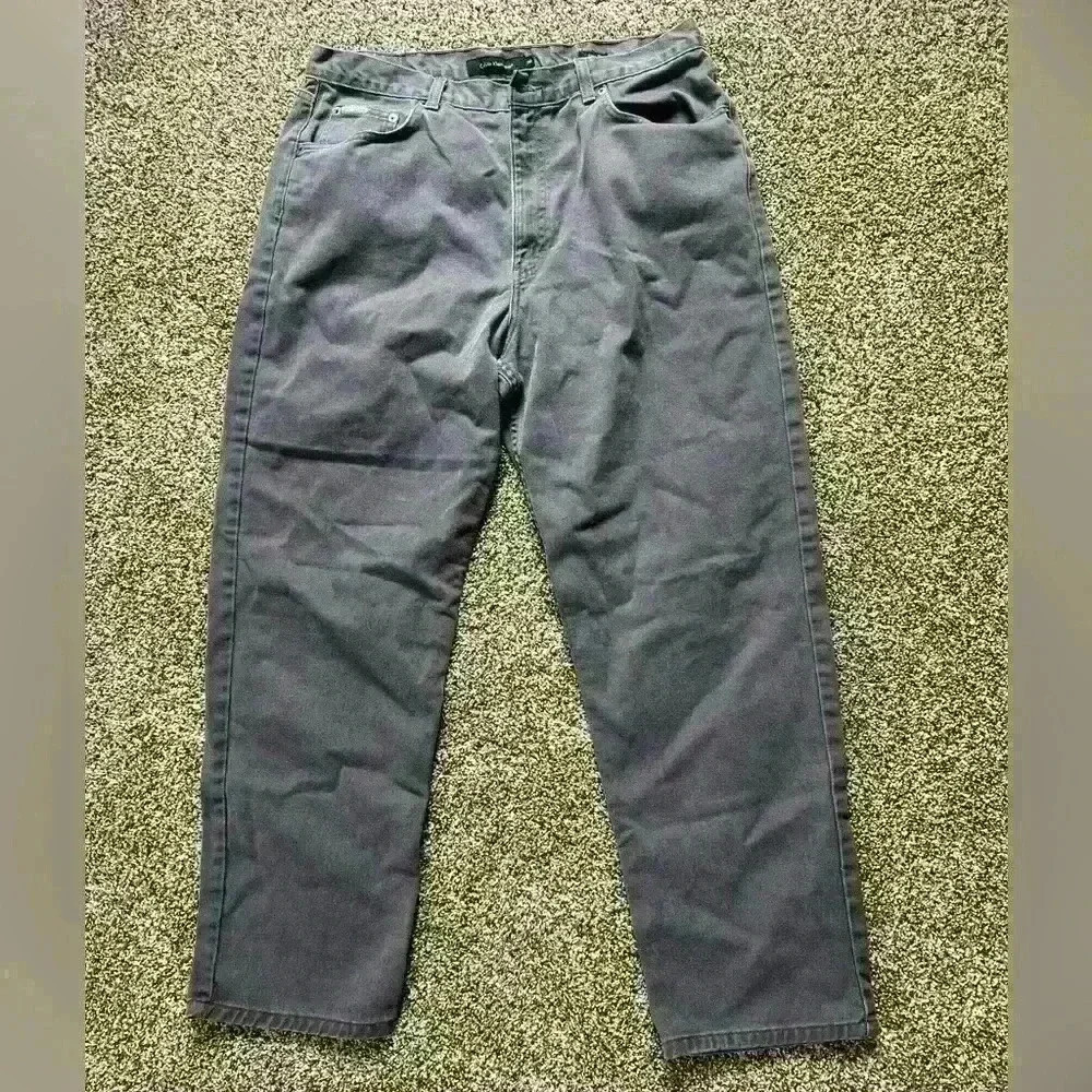 Calvin Klein Men’s Ash Grey 38x32 Easy Fit Straight Jeans